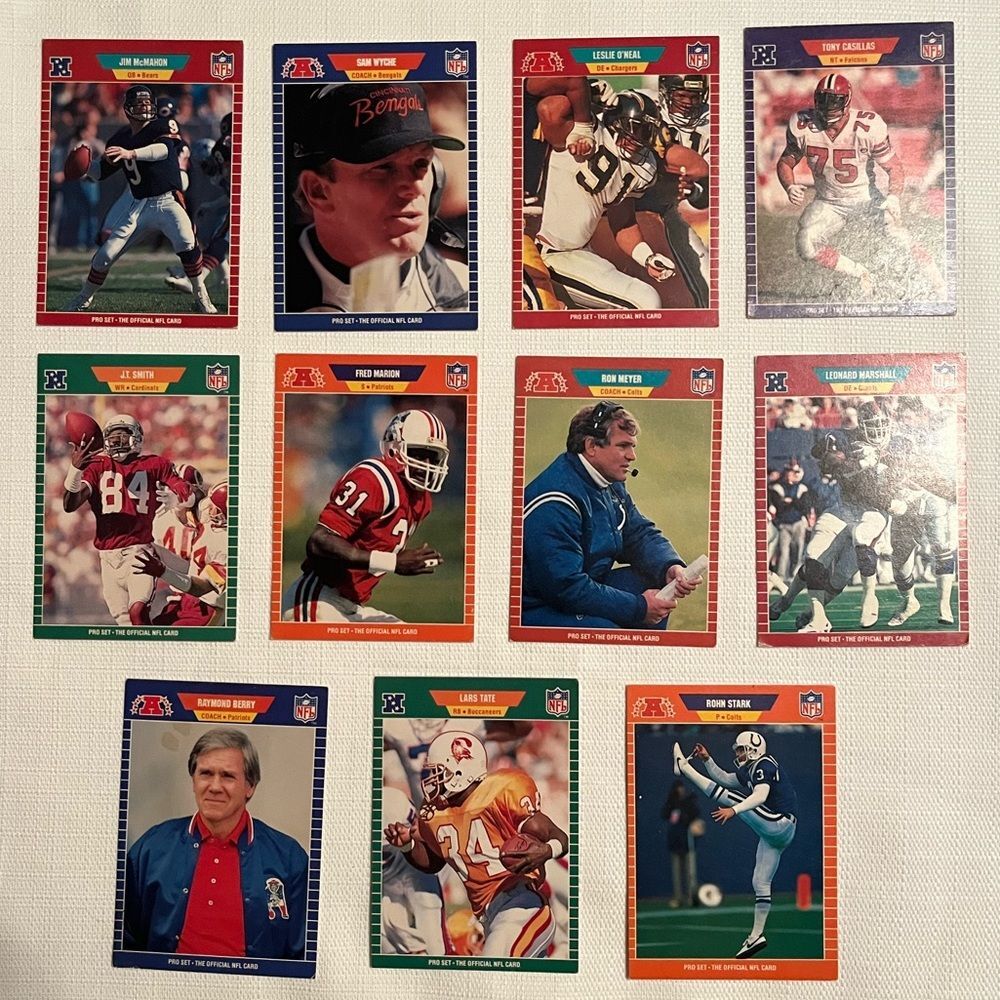 Vintage 1989 NFL Trading Cards - Lot of 11